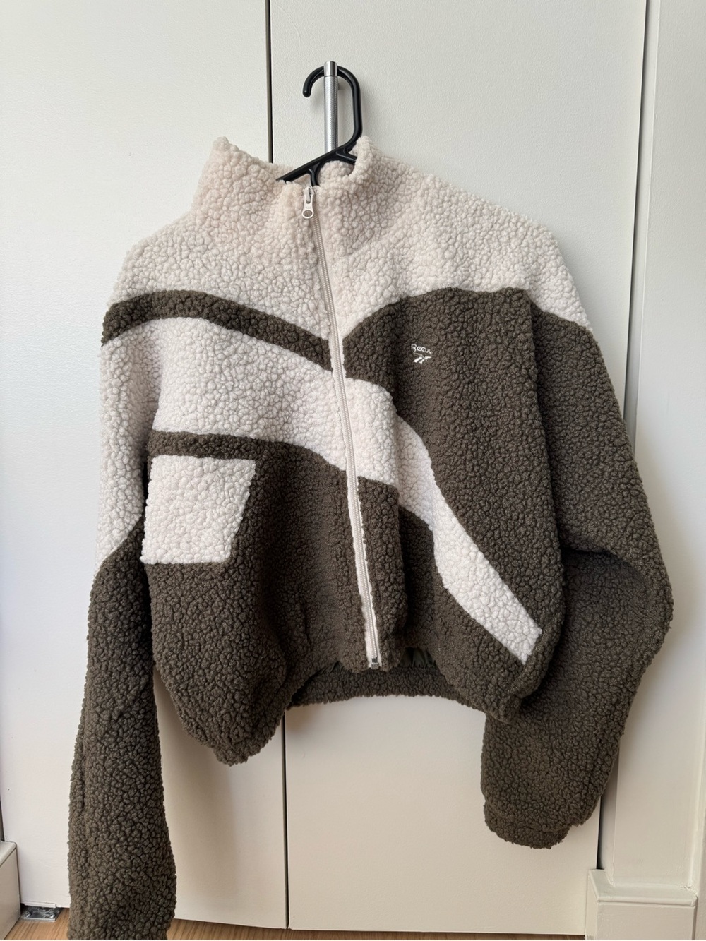 Reebok Brown and Cream Teddy Jacket
